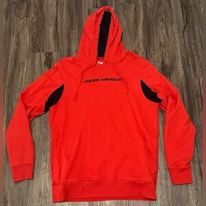Vintage Men’s Under Armour Storm Red/ Black Logo Cold Gear Fleece Hoodie- Large